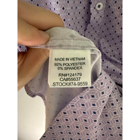 Johnston & Murphy XC4 Extreme Comfort Button-Down Shirt Purple Men's Size Small - Picture 6 of 8